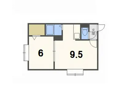 セピア澄川(1LDK/3階)の間取り写真