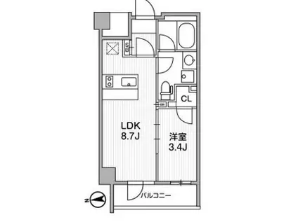 LIGHTHOUSE中馬込(1LDK/5階)の間取り写真