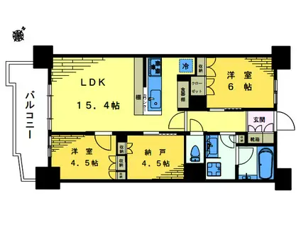 プラウド高田馬場(2SLDK/8階)の間取り写真