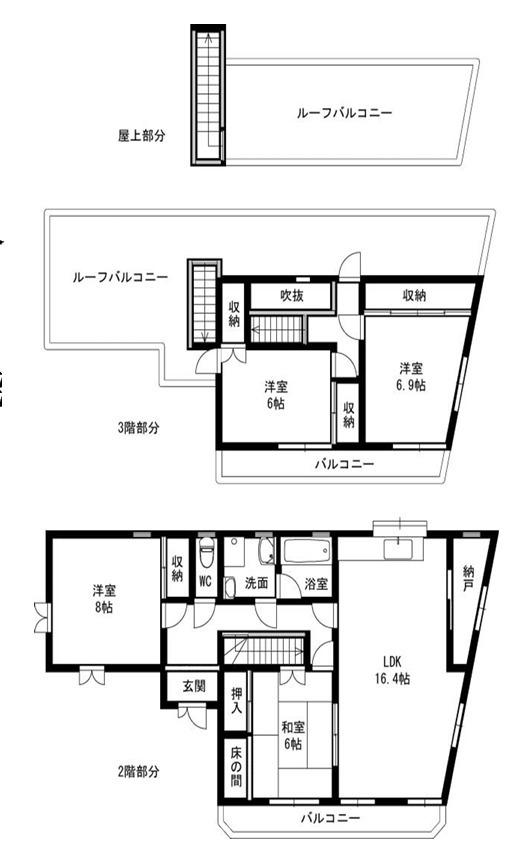 ASY岡本(4LDK/2階)の間取り写真