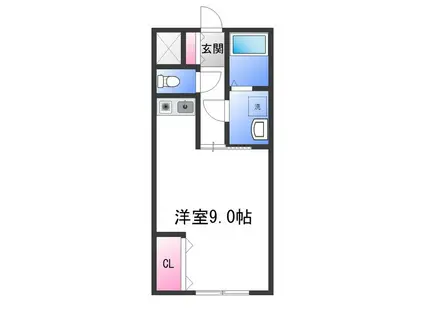 グレイス西山台(ワンルーム/2階)の間取り写真