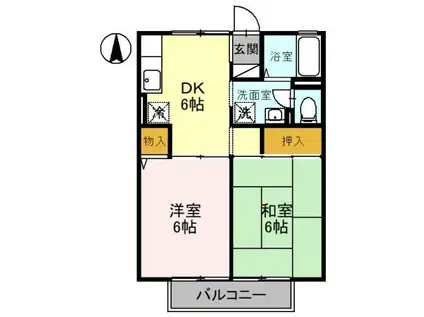 グレイス箕島(2DK/2階)の間取り写真