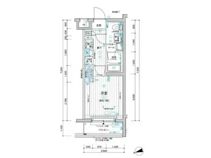 メインステージ立川III(1K/3階)の間取り写真