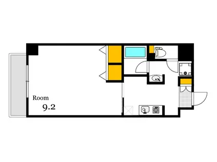 メゾン富士見(1K/9階)の間取り写真