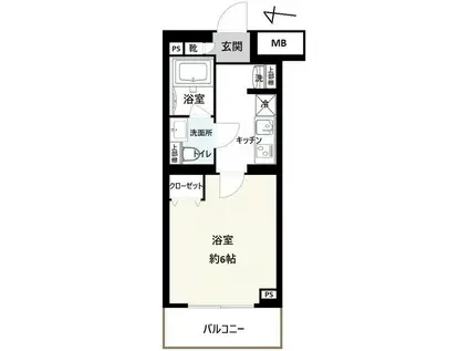 AZESTお花茶屋IV(1K/2階)の間取り写真