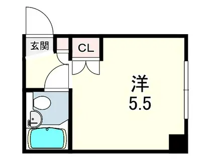 あすかハイツ(ワンルーム/3階)の間取り写真