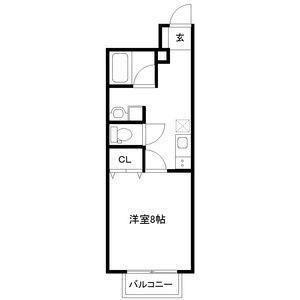 アスコット富沢南(1K/1階)の間取り写真