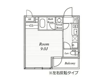 グラングレイス雪ヶ谷(1K/1階)の間取り写真