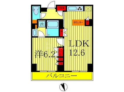 パークアクシス柏の葉(1LDK/13階)の間取り写真