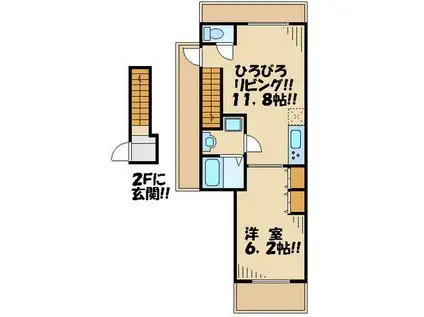ブラウニ世田谷(1LDK/3階)の間取り写真