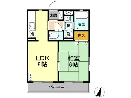 エスポアール壱番館(1LDK/1階)の間取り写真