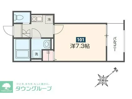 MELLAS成増(1K/1階)の間取り写真