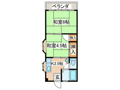 ラ・フォーレ玉川学園(2K/2階)の間取り写真