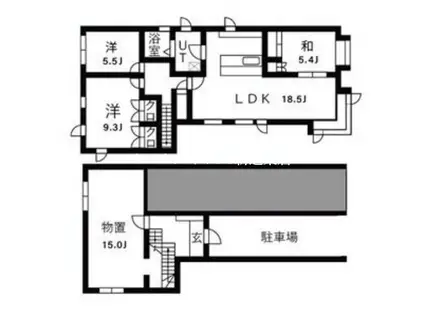 リジョイス参番館(3LDK/3階)の間取り写真