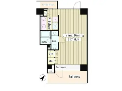 パークアクシス渋谷(ワンルーム/4階)の間取り写真