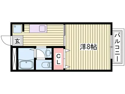 ハイネス野添II(1K/1階)の間取り写真