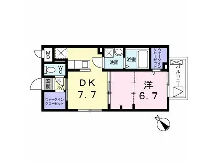 ルーチェ(1DK/2階)の間取り写真