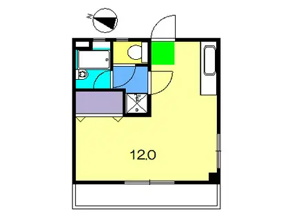 ハイツアサヒ(ワンルーム/3階)の間取り写真
