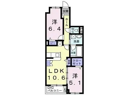 テホン・カーサII(2LDK/3階)の間取り写真