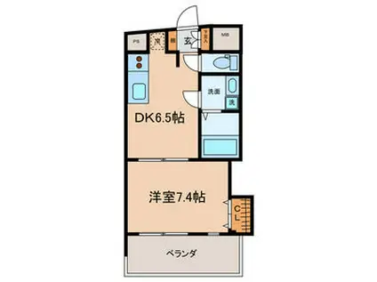 CLAIR HEIWA(1DK/7階)の間取り写真
