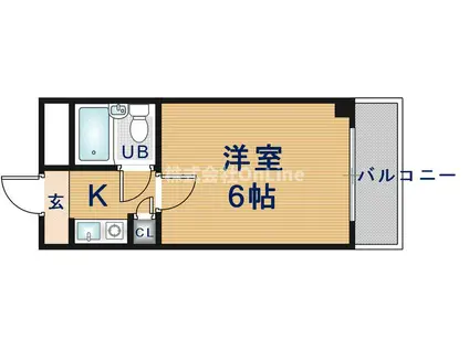 ベルハイム友井(1K/3階)の間取り写真