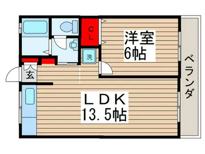 グリーンハイツ(1LDK/1階)の間取り写真