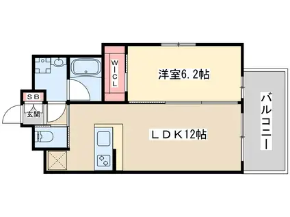 プレジオ江坂ルージュ(1LDK/3階)の間取り写真