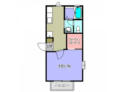 ソフィア(1K/1階)の間取り写真