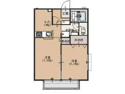 パストラル三番館(1LDK/2階)の間取り写真