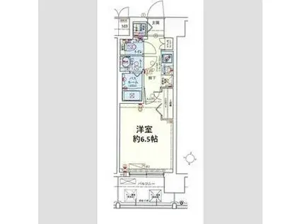 スワンズシティ大阪エスクレア(1K/3階)の間取り写真