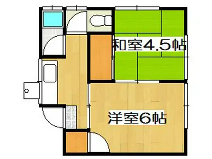 コーポわかば(2K/地下階)の間取り写真