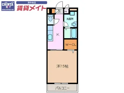NEU HAUS II(1K/2階)の間取り写真
