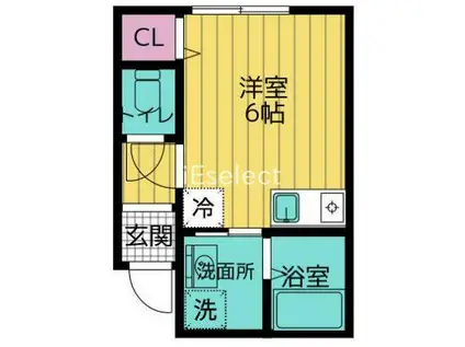 クアトロハイム(ワンルーム/2階)の間取り写真