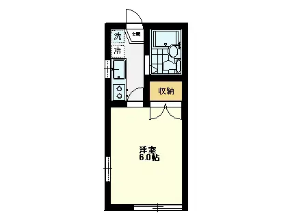 国立ウエストA(1K/2階)の間取り写真