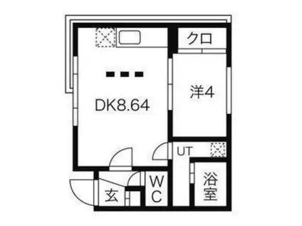 ブランシャール豊平公園(1DK/3階)の間取り写真
