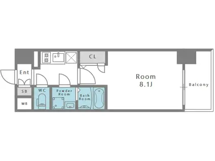 エスリードレジデンス弁天町グランデ(1K/11階)の間取り写真