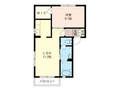 ディア・コートあざみ野(1LDK/2階)の間取り写真