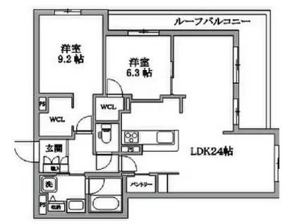 グランストラーダ(2LDK/4階)の間取り写真