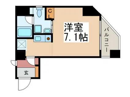 アーバン菊川(ワンルーム/7階)の間取り写真