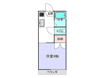 ジーエル潮来ハイム(1K/1階)の間取り写真