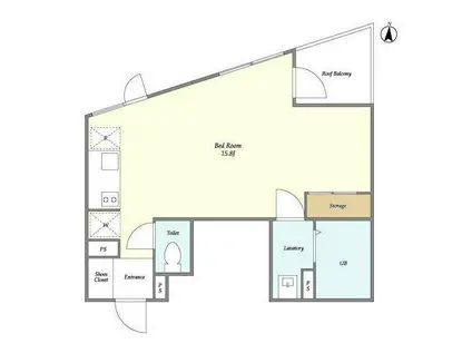 ヴィラ・ハーモニー不動前(ワンルーム/2階)の間取り写真