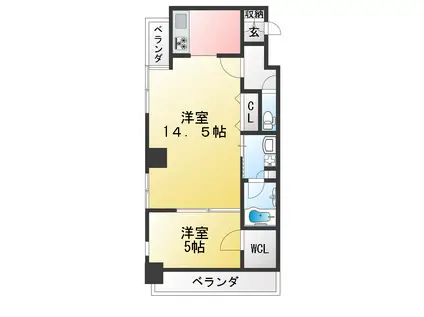 ウィステリアコート(1LDK/7階)の間取り写真