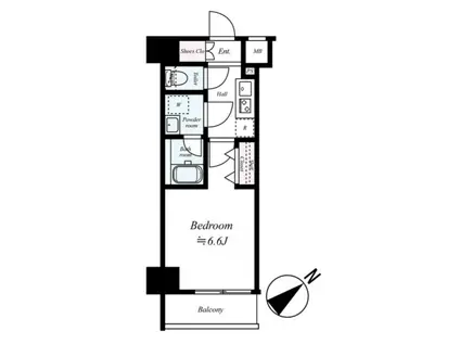 アイル横浜BAYSIDE(1K/4階)の間取り写真