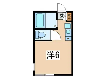 ヒルズ峰岡町B棟(ワンルーム/1階)の間取り写真