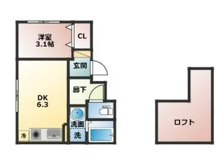 SUNBRIGHT GINZA イースト(1DK/5階)の間取り写真