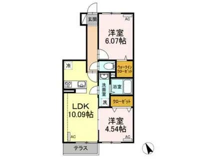 シャルマン高野台(2LDK/1階)の間取り写真