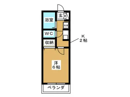 メゾンマリン八景(1K/1階)の間取り写真