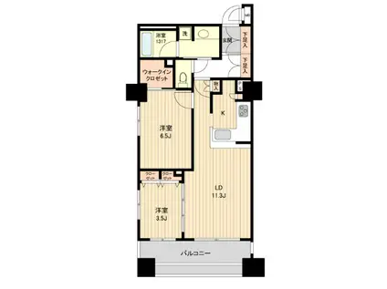 HF銀座レジデンスイースト/HF銀座レジデンスイースト(2LDK/2階)の間取り写真