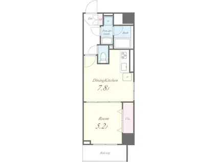 クレール(1DK/2階)の間取り写真