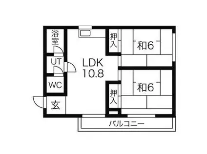 ヴィラコスモス稲沢(2LDK/2階)の間取り写真